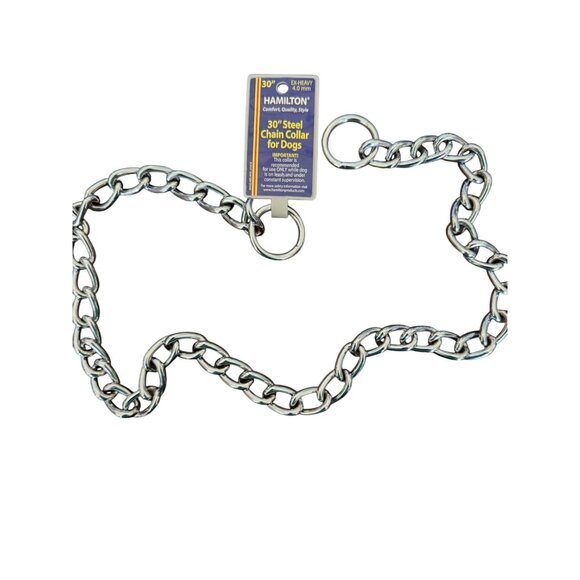 30" Hamilton Ex Heavy Steel Chain Dog Collar - Picture 4 of 5